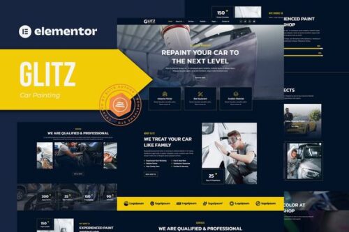 best car painting Elementor template kit for instant download