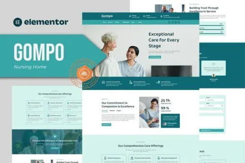 best nursing home Elementor template kit instant download