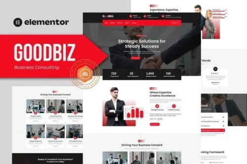best business consulting Elementor template premium download