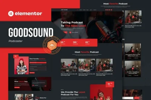best Podcaster Elementor Template kit instant download