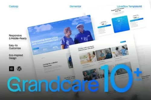 best senior living Elementor template instant download