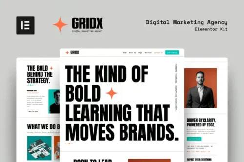 best GridX Elementor template download for agencies