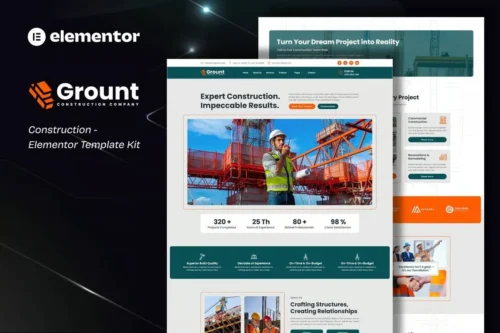 best Elementor construction template kit for instant download