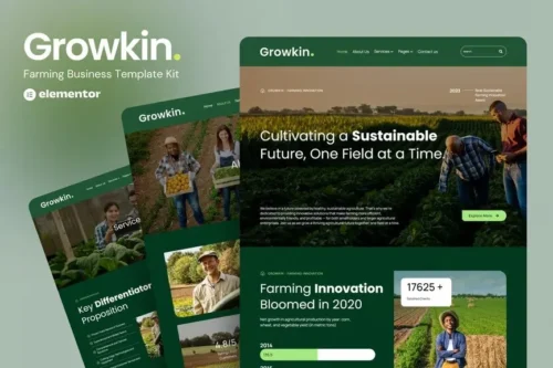 best Growkin farming website template instant download