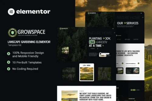 best landscape gardening elementor template download