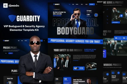 best security agency Elementor template kit download