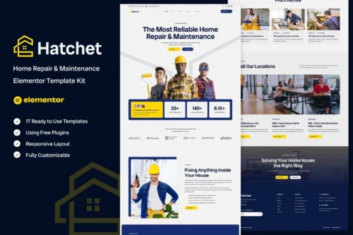 best home repair Elementor template instant download