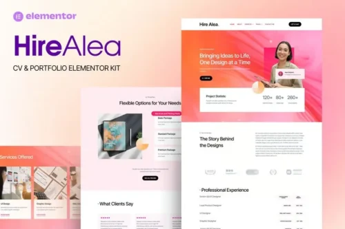 best Personal CV Elementor template kit instant download