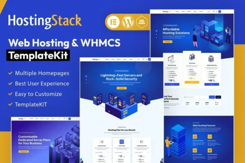 HostingStack Elementor template for web hosting websites