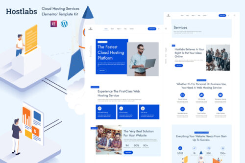 best Hostlabs cloud hosting Elementor template download