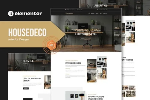 best Housedeco interior design Elementor template download