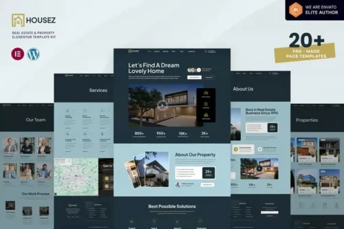 best real estate elementor template kit instant download