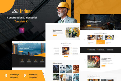 best construction Elementor template kit instant download
