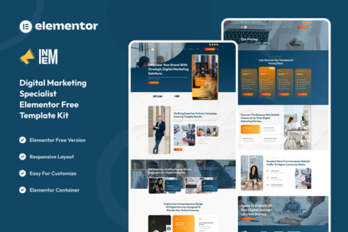best digital marketing Elementor template kit download
