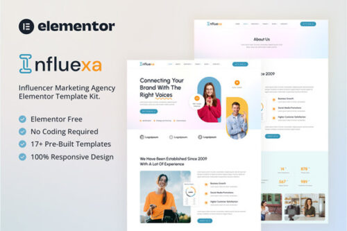 best influencer marketing agency Elementor template download