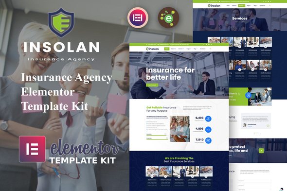 Insolan - Insurance Agency Elementor Template Kit best insurance agency template kit instant download