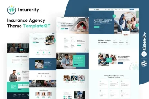 best insurance agency Elementor template kit download