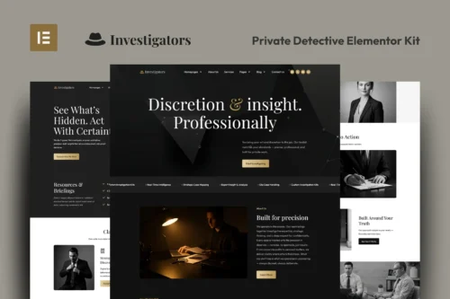 best investigators Elementor template download for detectives