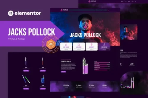 best vape elementor template kit instant download
