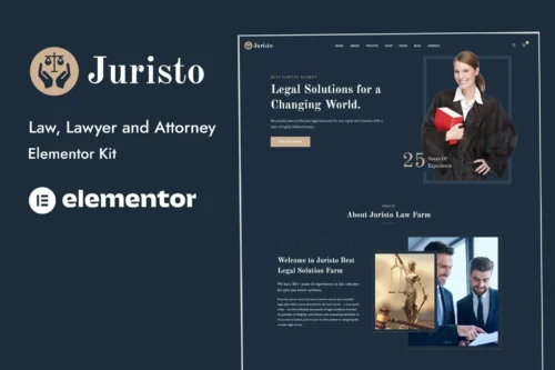 best lawyer attorney Elementor template kit instant download