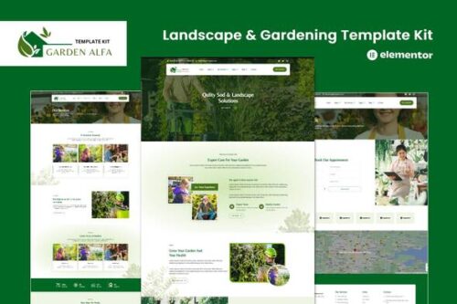 best Garden Alfa landscaping template kit instant download