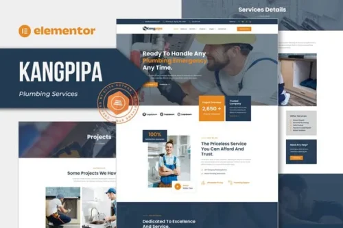 best plumbing Elementor template kit instant download