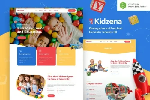 best kindergarten Elementor template kit instant download