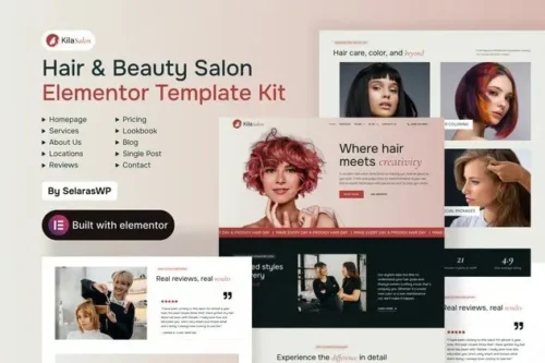 best KilaSalon salon website template instant download