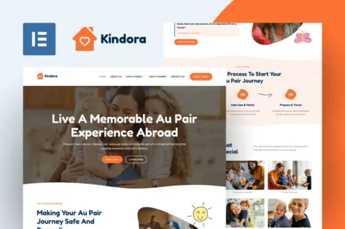 best Au Pair Elementor Template Kit for agency website download