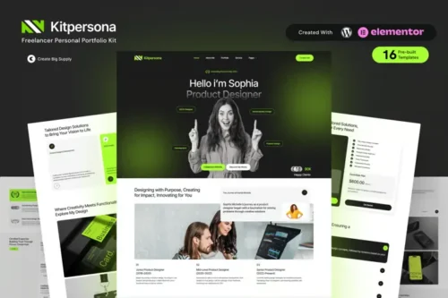 best Elementor portfolio template kit instant download for creatives