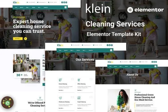 Klein - Cleaning Services Elementor Template Kit best Klein cleaning services Elementor template download