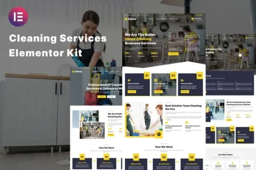 Best cleaning services Elementor template kit instant download