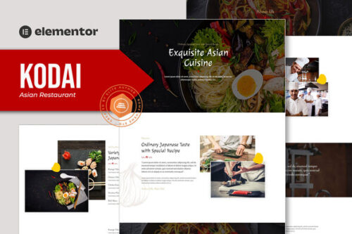 best Kodai Asian restaurant Elementor template download