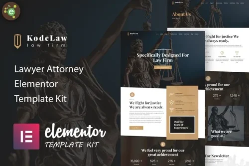 best law firm Elementor template kit instant download