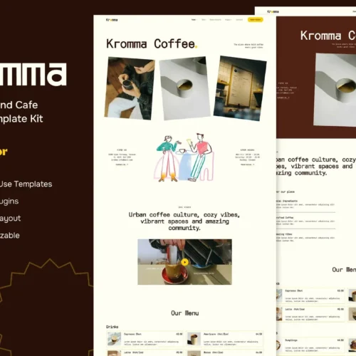 Kromma - Coffee Shop and Cafe Elementor Template Kit