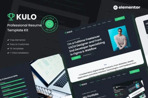 best kulo resume template for elementor download