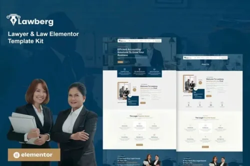 best Lawberg Elementor template kit for law firms download