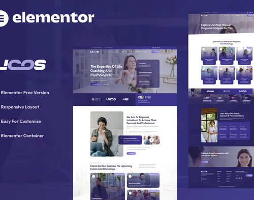 Licos - Life Coach & Psychologist Services Elementor Template Kit