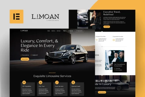 best limousine business Elementor template kit download