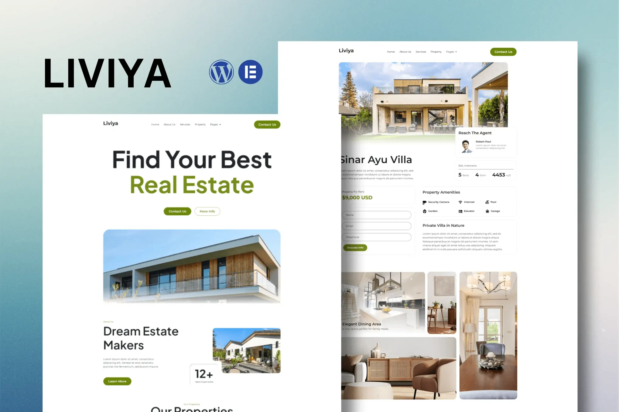 Liviya - Real Estate Elementor Template Kit best real estate Elementor template kit instant download