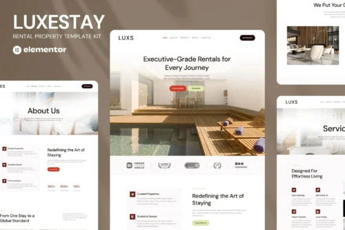 best LuxeStay rental property template kit instant download