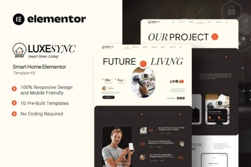 best smart home Elementor template kit instant download