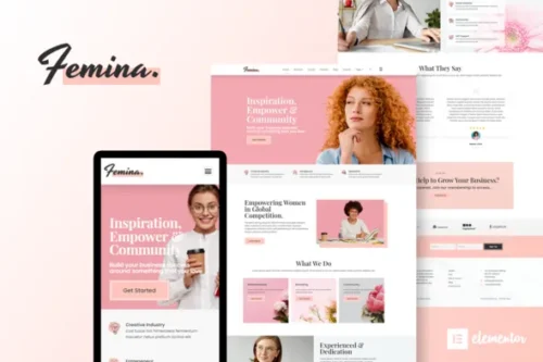 best feminine Elementor website template instant download