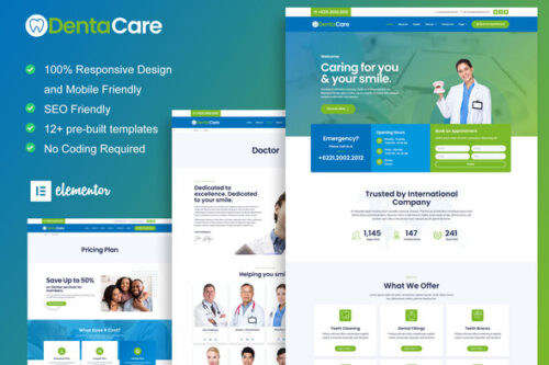 best DentaCare dental website template instant download