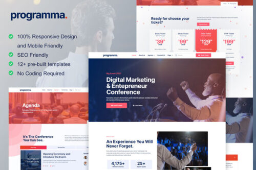 best event Elementor template kit instant download