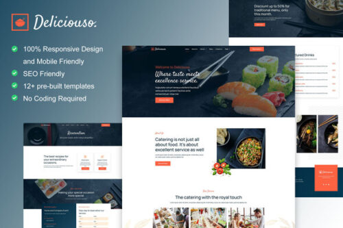 best restaurant Elementor template kit instant download