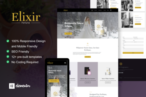 best perfume maker elementor template kit instant download