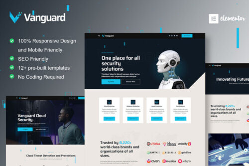 best cyber security Elementor template kit instant download