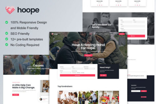 best charity website template Elementor download non-profit
