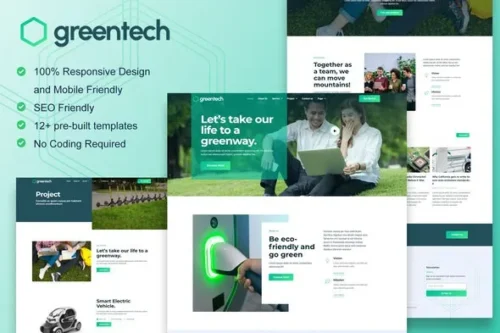 best GreenTech Elementor template download
